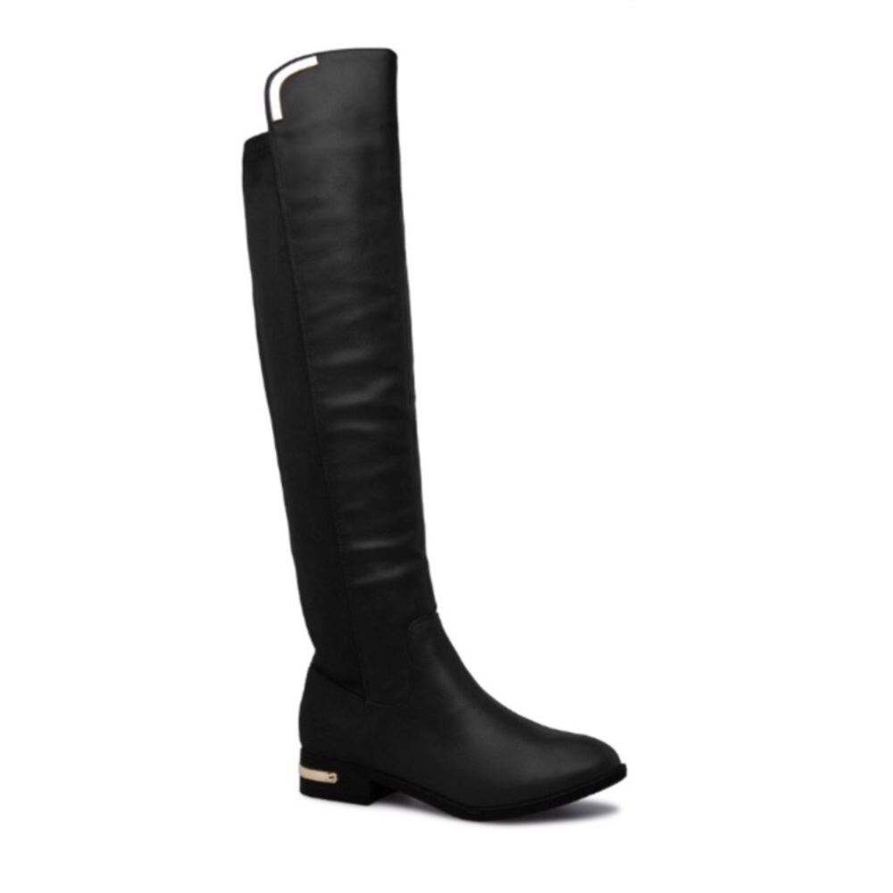 ShoeDazzle OTK Faux Leather Boots 8 WC